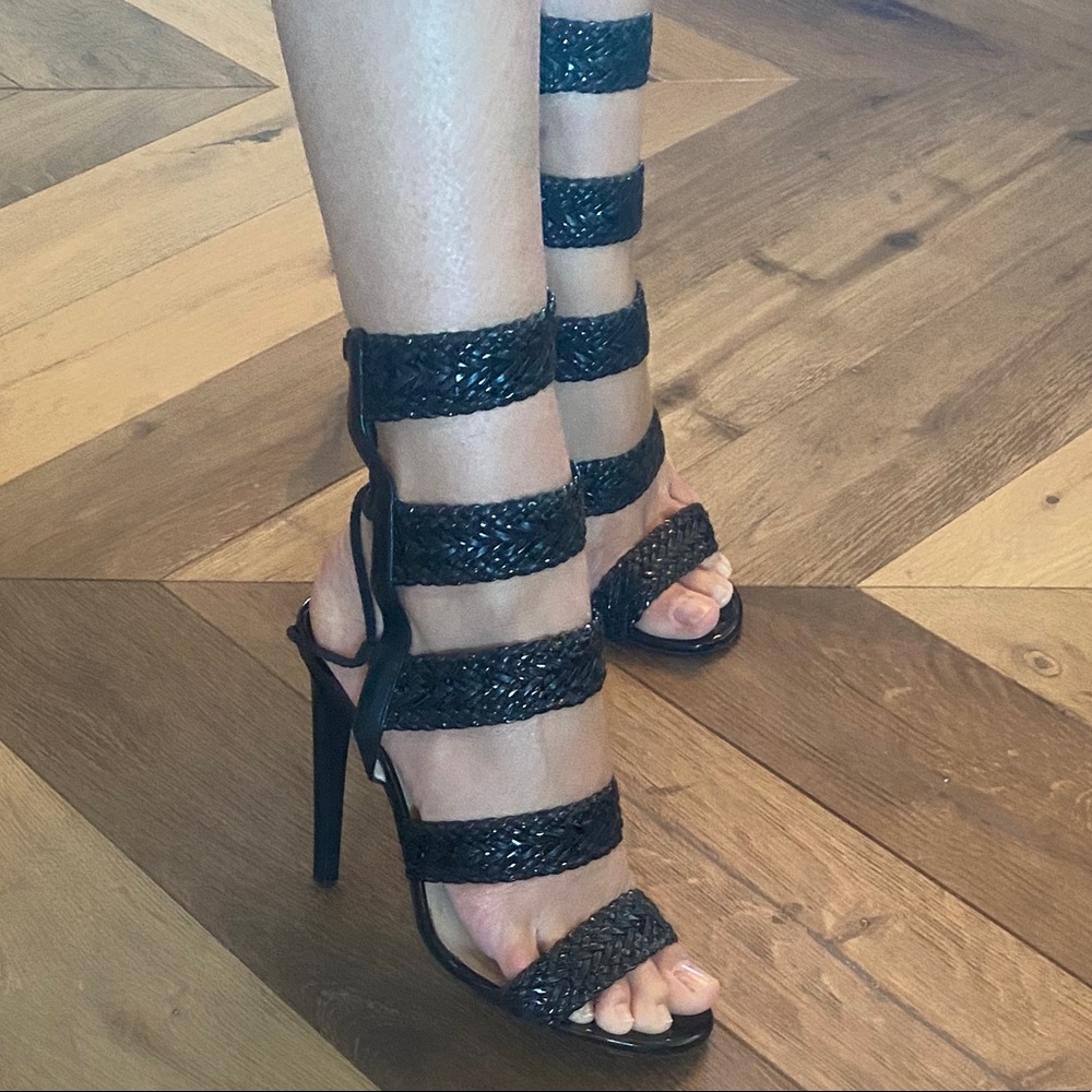Jimmy Choo black strappy heels 38